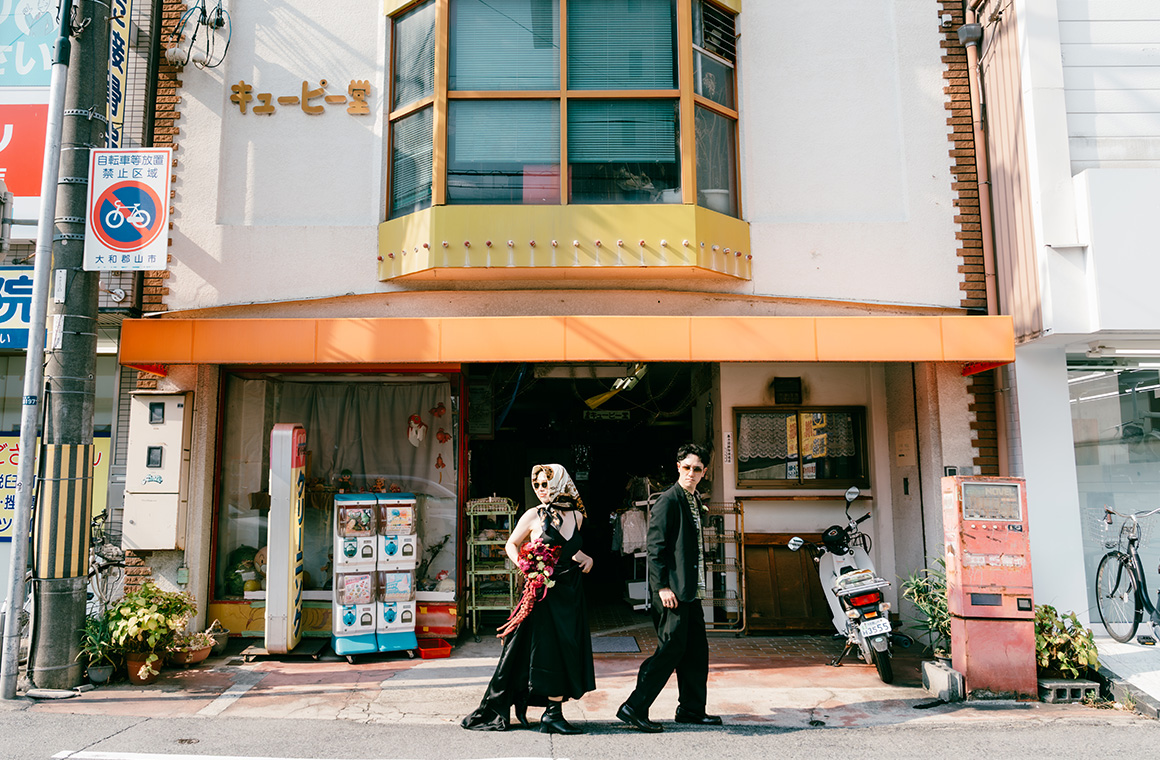 奈良県内での街撮りウェディング前撮りSHYシャイ